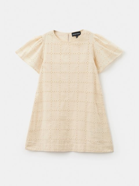 Бежева сукня EMPORIO ARMANI KIDS з бавовни: фото - Invogue