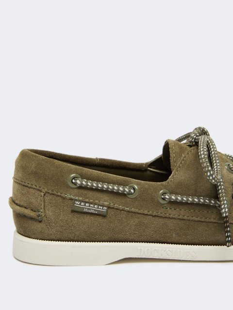 Мокасины цвета хаки Weekend Max Mara из кожи: фото 3 - Invogue