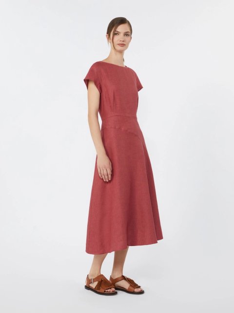 Бордова сукня WEEKEND MAX MARA з чистого льону: фото 1 - Invogue