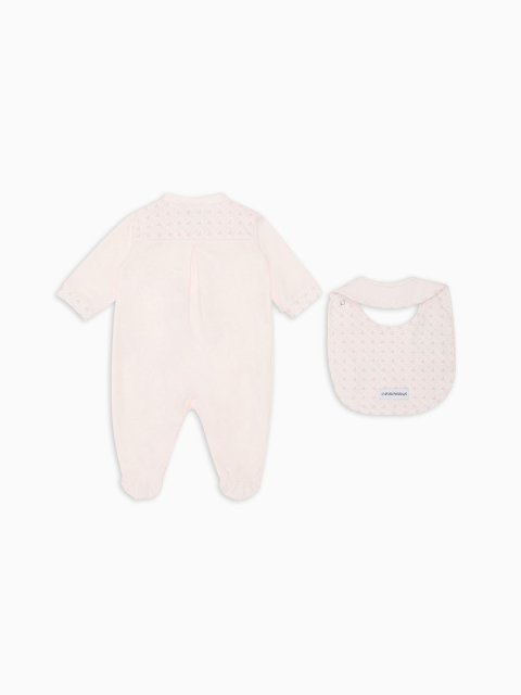 Рожевий комбінезон, слинявчик EMPORIO ARMANI KIDS з бавовни: фото 2 - Invogue