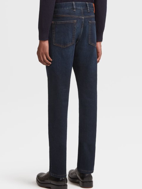 Темно-сині джинси Zegna Dark Blue Rocca regular fit: фото 2 - Invogue