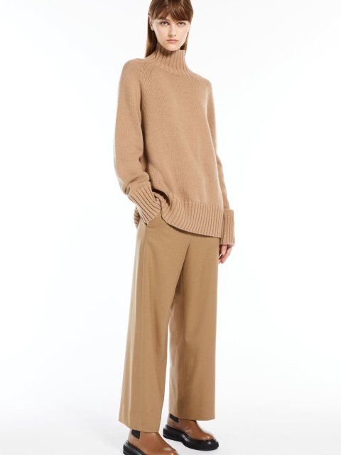 Темно-бежеві брюки MAX MARA з вовни з кишенями: фото 3 - Invogue