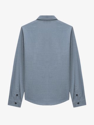 Блакитна картата сорочка Emporio Armani з бавовни: фото 1 - Invogue
