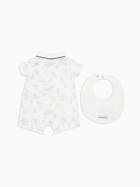 Комплект EMPORIO ARMANI KIDS з комбінезона та слинявчика: фото 1 - Invogue