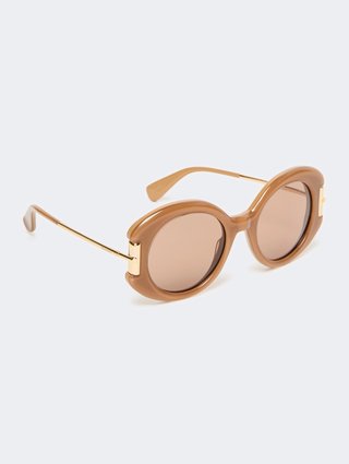 Темно-бежеві окуляри Max Mara з ацетату: фото 1 - Invogue