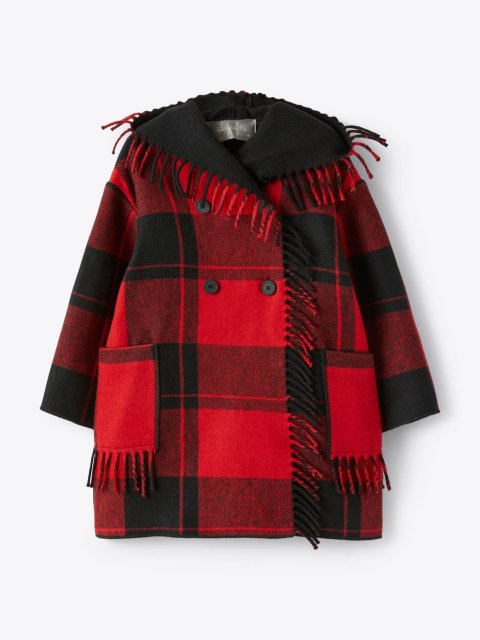 Красное пальто IL GUFO в клетку: фото - Invogue