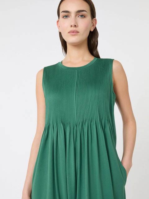 Зелена сукня Weekend Max Mara з бавовни з плісируванням: фото 4 - Invogue