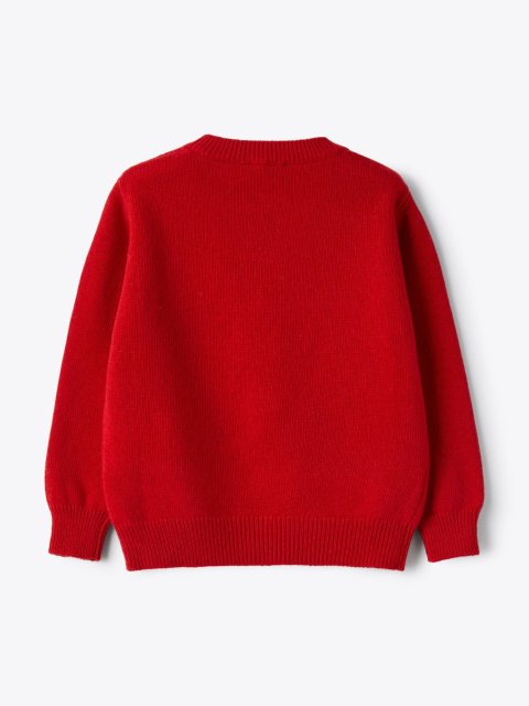 Червоний светр IL GUFO з вовни з візерунком: фото 2 - Invogue