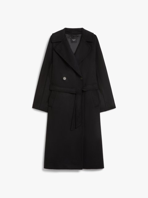 Чорне пальто WEEKEND MAX MARA двобортне: фото - Invogue