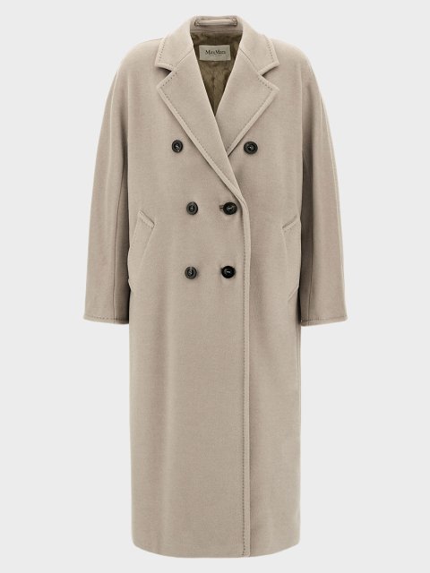 Серое пальто MAX MARA из смеси шерсти и кашемира: фото - Invogue