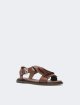 Коричневые сандалии Weekend Accessories из натуральной кожи: фото 1 - Invogue