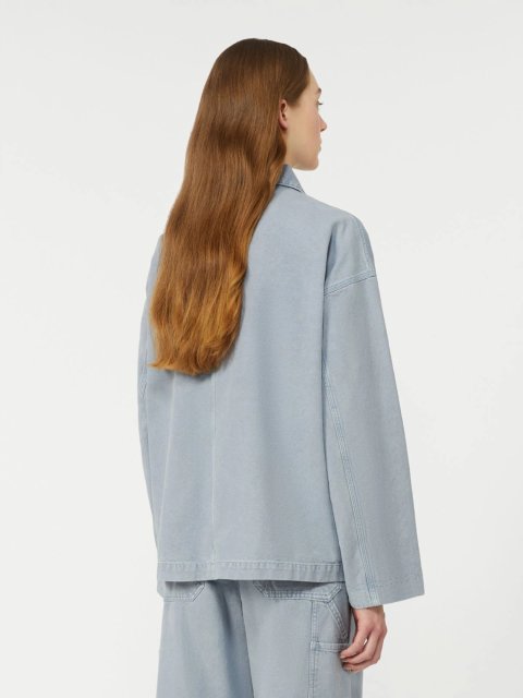 Блакитний жакет WEEKEND MAX MARA з чистої бавовни: фото 3 - Invogue