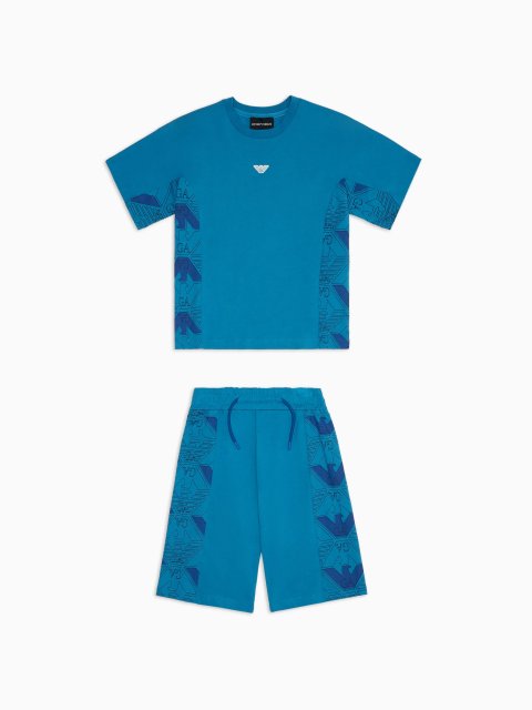 Сині футболка, шорти EMPORIO ARMANI KIDS : фото - Invogue