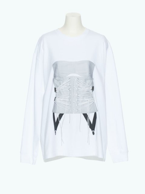 Білий лонгслів PUSHBUTTON з принтом: фото - Invogue