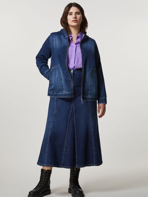 Темно-синяя джинсовая юбка PERSONA: фото 5 - Invogue