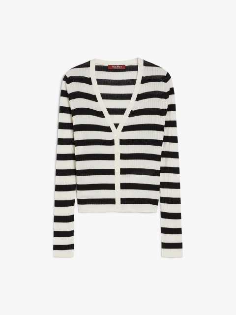 Чорно-білий кардиган Max Mara вовняно-шовковий: фото - Invogue