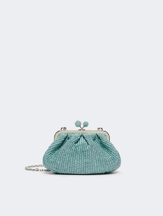 Голубая сумка Pasticcino Weekend Accessories с эффектом рафии: фото - Invogue