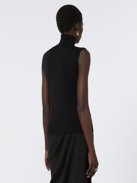 Черный топ SPORTMAX из шерстяной пряжи: фото 3 - Invogue