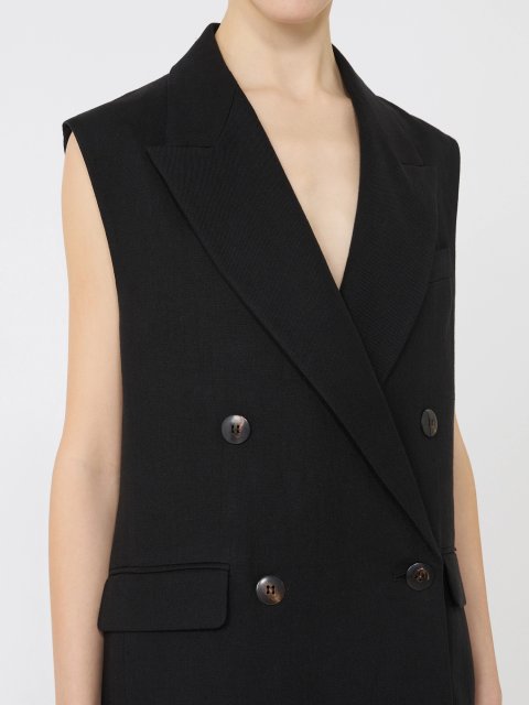 Чорний жилет Max Mara з льону: фото 4 - Invogue