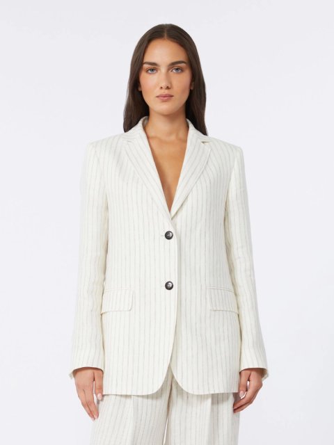 Білий жакет Max Mara з льону: фото 2 - Invogue