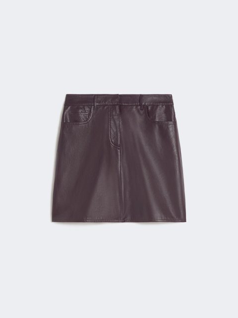 Бордова спідниця WEEKEND MAX MARA шкіряна: фото - Invogue