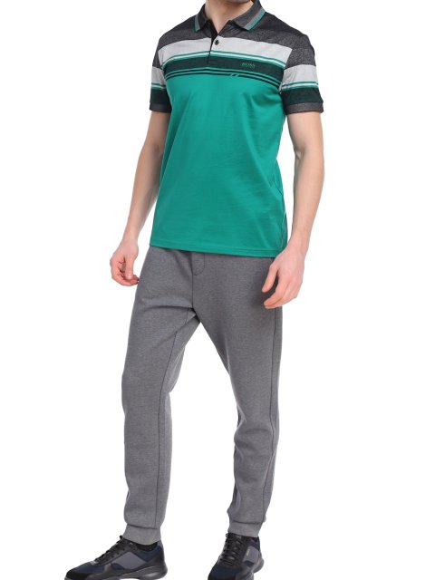 Зеленое поло BOSS: фото 1 - Invogue