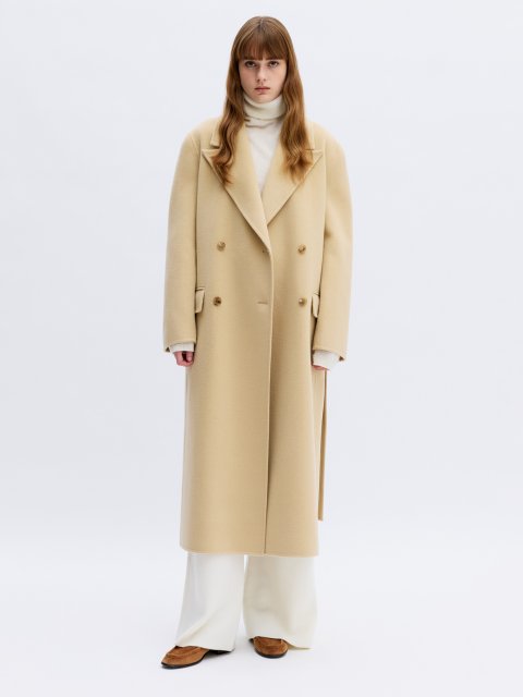 Бежеве пальто R2W з вовни та кашеміру: фото 1 - Invogue