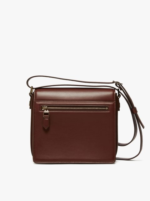 Бордовая сумка MAX MARA из кожи с металлической застежкой: фото 3 - Invogue