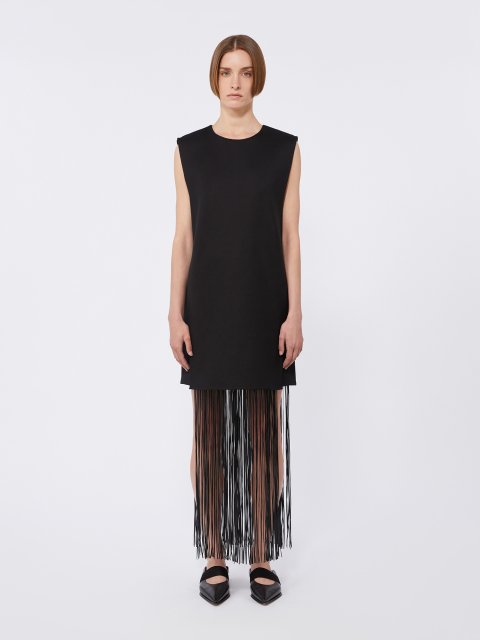 Чорна сукня SPORTMAX з бахромою: фото 3 - Invogue