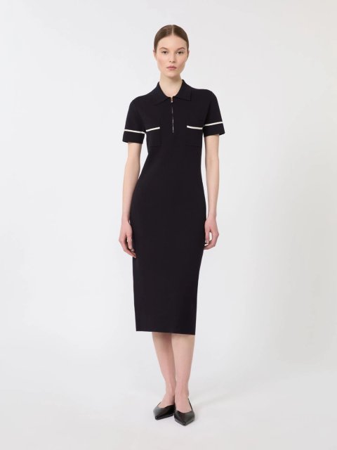 Темно-синя сукня MAX MARA з суміші віскози: фото 1 - Invogue