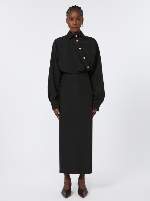 Чорна сукня SPORTMAX з асиметричною застібкою: фото 3 - Invogue