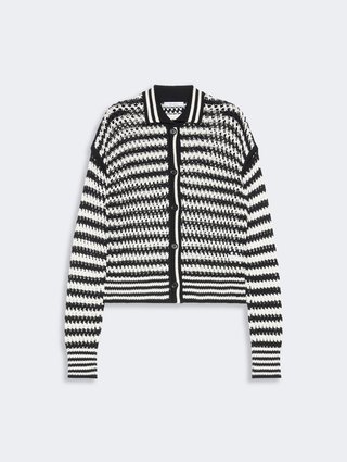 Біло-синій кардиган у смужку Max Mara з бавовни: фото - Invogue