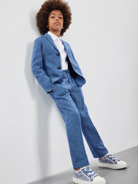 Біла сорочка EMPORIO ARMANI KIDS з бавовни: фото 1 - Invogue