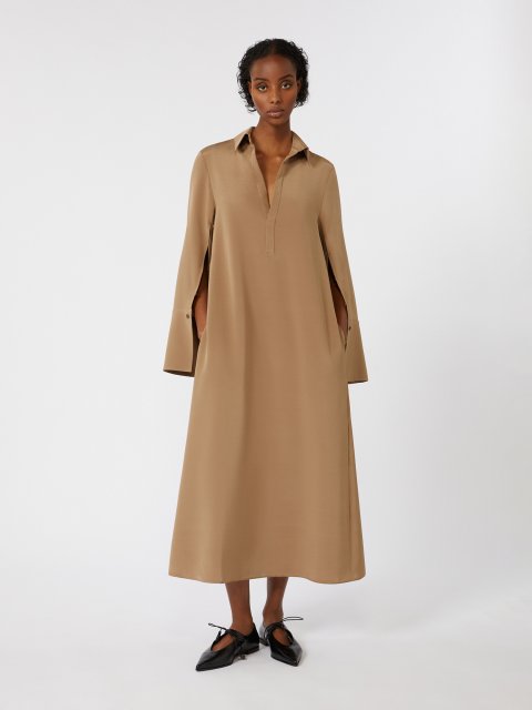 Світло-коричнева сукня MAX MARA з шовкового крепдешину: фото 1 - Invogue