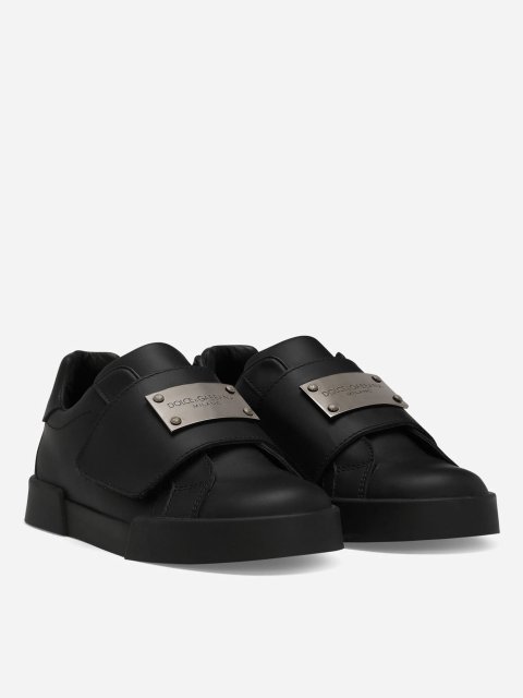 Чёрные кеды DOLCE&GABBANA KIDS: фото 2 - Invogue