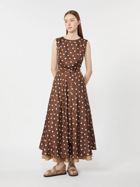 Коричнева сукня Max Mara з шовкового твілу: фото 1 - Invogue