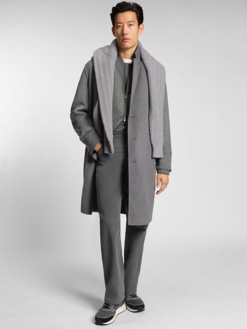 Серое пальто BOSS из шерсти: фото 1 - Invogue