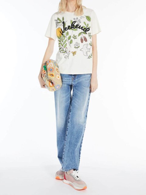 Кремовая футболка WEEKEND MAX MARA: фото 4 - Invogue