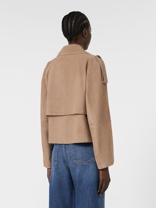 Коричнева куртка WEEKEND MAX MARA замшева: фото 3 - Invogue