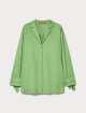 Зелена блуза MARINA RINALDI з бавовняного сатину: фото - Invogue