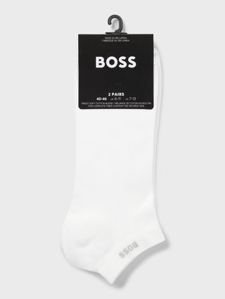 Белые носки 2 пары BOSS из хлопка: фото 1 - Invogue