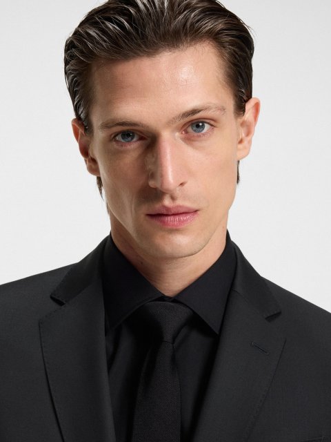 Чёрный пиджак BOSS из шерсти: фото 4 - Invogue