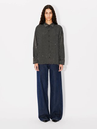 Чорна сорочка Kenzo з орнаментом: фото 5 - Invogue