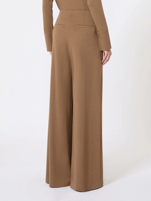 Коричневые брюки MAX MARA из шерстяного трикотажа: фото 3 - Invogue