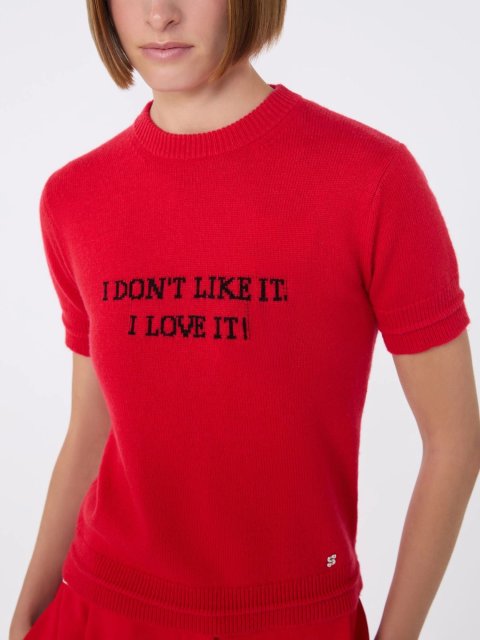 Красная футболка SPORTMAX из шерсти и кашемира: фото 5 - Invogue