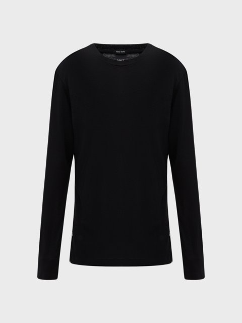 Черная футболка BOSS с длинным рукавом: фото - Invogue