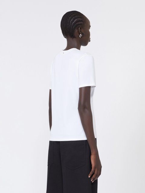 Белая футболка Sportmax из хлопка и эластана: фото 3 - Invogue