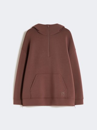 Коричневое худи Weekend Max Mara свободного кроя: фото - Invogue
