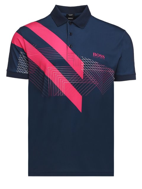 Синее  поло BOSS: фото - Invogue