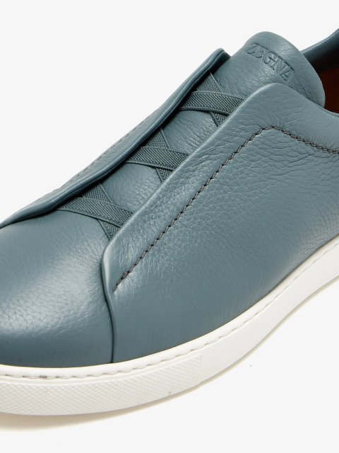 Сині кеди ZEGNA шкіряні: фото 4 - Invogue